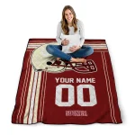 custom oklahoma sooners helmet theme crimson quilt blanket best selling