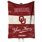 custom oklahoma sooners hibiscus burst crimson white quilt blanket best selling