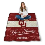 custom oklahoma sooners hibiscus burst crimson white quilt blanket best selling