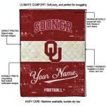 custom oklahoma sooners hibiscus burst crimson white quilt blanket best selling