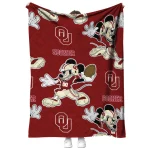 custom oklahoma sooners mickey football crimson quilt blanket best selling