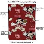 custom oklahoma sooners mickey football crimson quilt blanket best selling