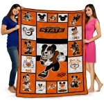 Custom Oklahoma State Cowboys Mickey Crimson Orange White Quilt Blanket 1 custom oklahoma state cowboys mickey crimson orange white quilt blanket best selling