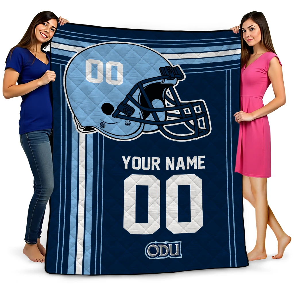 custom old dominion monarchs helmet theme blue quilt blanket best selling
