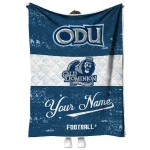custom old dominion monarchs hibiscus burst blue white quilt blanket best selling