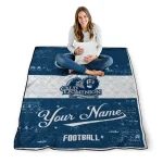 custom old dominion monarchs hibiscus burst blue white quilt blanket best selling