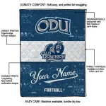 custom old dominion monarchs hibiscus burst blue white quilt blanket best selling