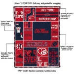 custom ole miss rebels helmet passion red quilt blanket best selling