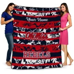 custom ole miss rebels layered florals red white quilt blanket best selling