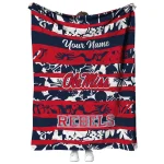 custom ole miss rebels layered florals red white quilt blanket best selling
