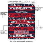 custom ole miss rebels layered florals red white quilt blanket best selling
