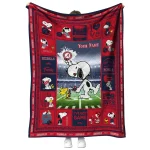 custom ole miss rebels snoopy coach red quilt blanket best selling