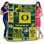 custom oregon ducks helmet passion green quilt blanket best selling