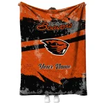 custom oregon state beavers brushstroke layers orange quilt blanket best selling