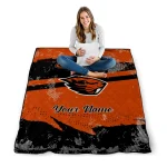custom oregon state beavers brushstroke layers orange quilt blanket best selling