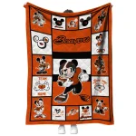 custom oregon state beavers mickey crimson orange white quilt blanket best selling