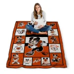 custom oregon state beavers mickey crimson orange white quilt blanket best selling