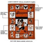 custom oregon state beavers mickey crimson orange white quilt blanket best selling
