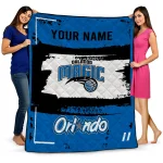 custom orlando magic grunge patch blue white quilt blanket best selling