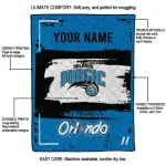 custom orlando magic grunge patch blue white quilt blanket best selling