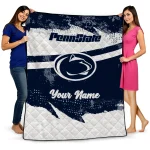 custom penn state nittany lions brushstroke layers blue quilt blanket best selling