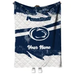custom penn state nittany lions brushstroke layers blue quilt blanket best selling