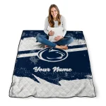 custom penn state nittany lions brushstroke layers blue quilt blanket best selling