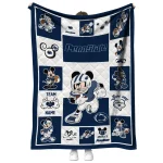 custom penn state nittany lions mickey crimson blue white quilt blanket best selling