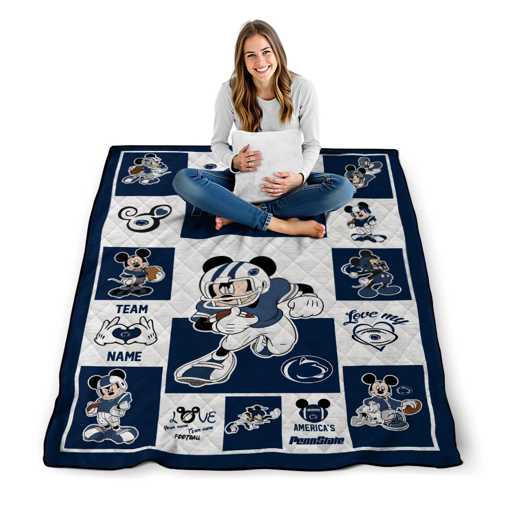 custom penn state nittany lions mickey crimson blue white quilt blanket high quality custom penn state nittany lions mickey crimson blue white quilt blanket high quality
