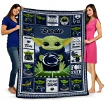 custom penn state nittany lions yody baby pattern blue quilt blanket best selling