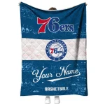 custom philadelphia 76ers helmet fan blue white quilt blanket best selling