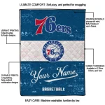 custom philadelphia 76ers helmet fan blue white quilt blanket best selling