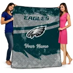 custom philadelphia eagles brushstroke layers green quilt blanket best selling