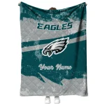custom philadelphia eagles brushstroke layers green quilt blanket best selling