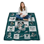 custom philadelphia eagles mickey crimson green white quilt blanket best selling