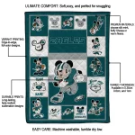 custom philadelphia eagles mickey crimson green white quilt blanket best selling