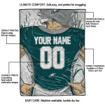 custom philadelphia eagles player sketch green gray quilt blanket best selling