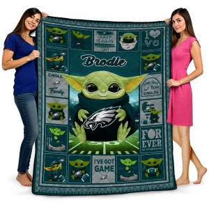 custom philadelphia eagles yody baby pattern green quilt blanket best selling
