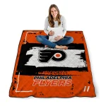 custom philadelphia flyers grunge patch orange white quilt blanket best selling