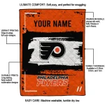 custom philadelphia flyers grunge patch orange white quilt blanket best selling