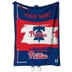 custom philadelphia phillies grunge patch blue white quilt blanket best selling