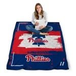 custom philadelphia phillies grunge patch blue white quilt blanket best selling