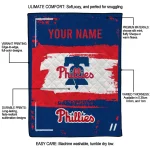 custom philadelphia phillies grunge patch blue white quilt blanket best selling