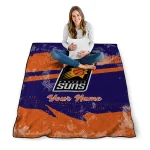 custom phoenix suns brushstroke layers purple quilt blanket best selling