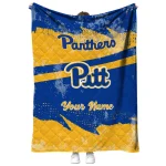 custom pittsburgh panthers brushstroke layers royal blue quilt blanket best selling