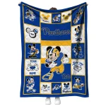 custom pittsburgh panthers mickey crimson royal blue white quilt blanket best selling
