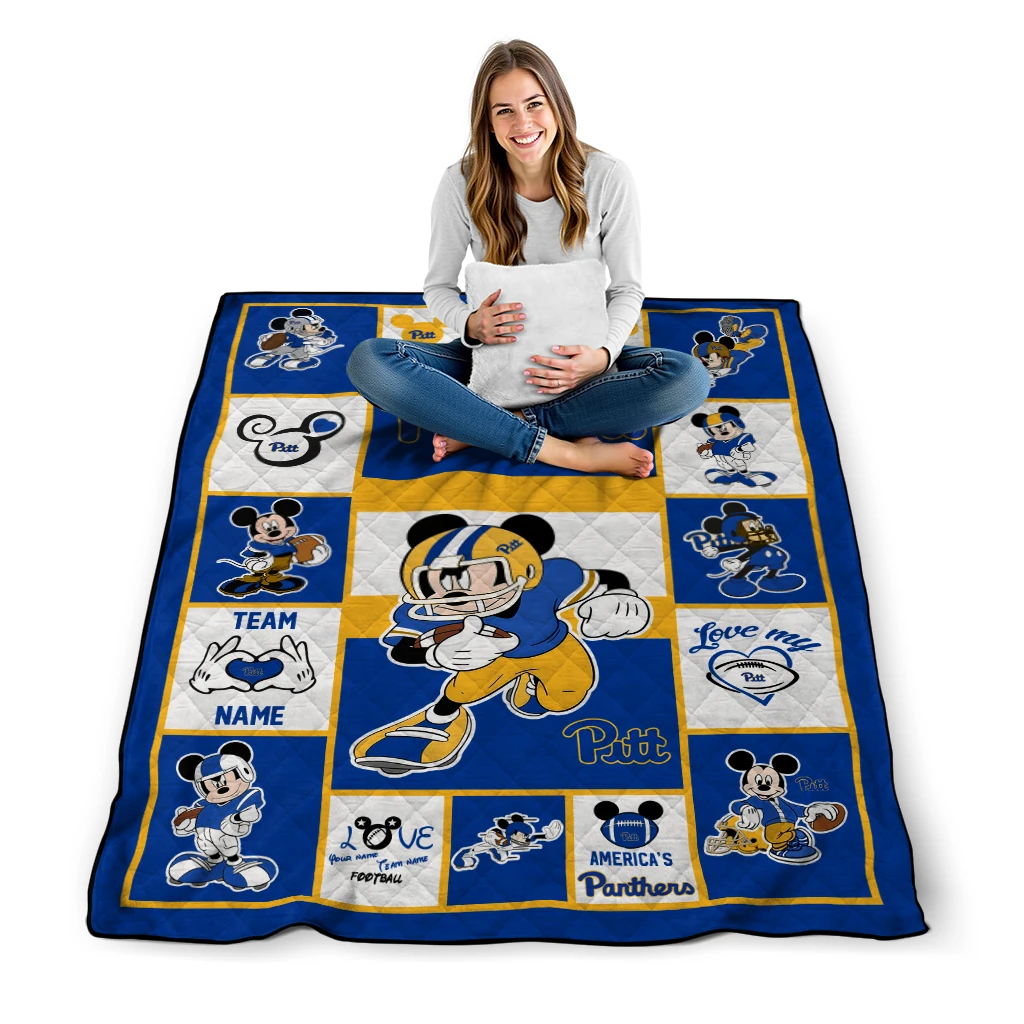 custom pittsburgh panthers mickey crimson royal blue white quilt blanket high quality custom pittsburgh panthers mickey crimson royal blue white quilt blanket high quality
