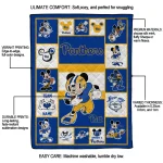 custom pittsburgh panthers mickey crimson royal blue white quilt blanket best selling