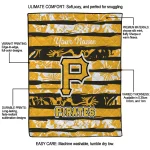 custom pittsburgh pirates layered florals black white quilt blanket best selling