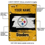 custom pittsburgh steelers grunge patch gold white quilt blanket best selling